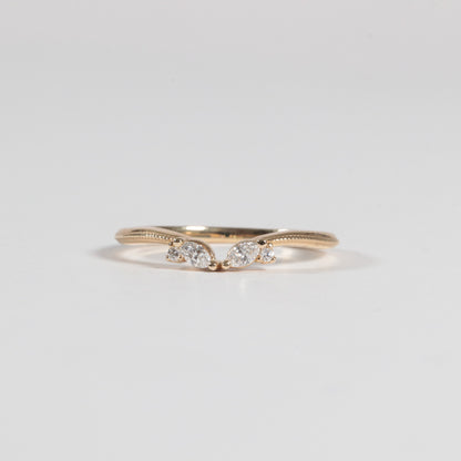 Diamond Contour Band - Yellow Gold