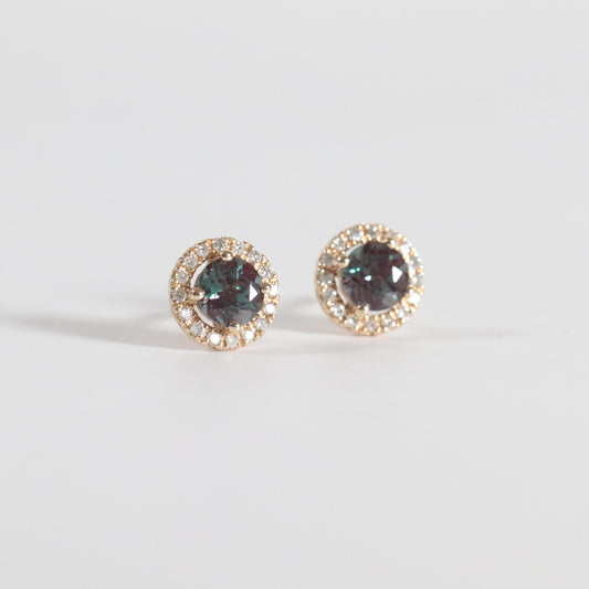 Alexandrite + Diamond Studs