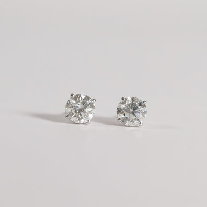 Classic Natural Diamond Studs - 4 Prong