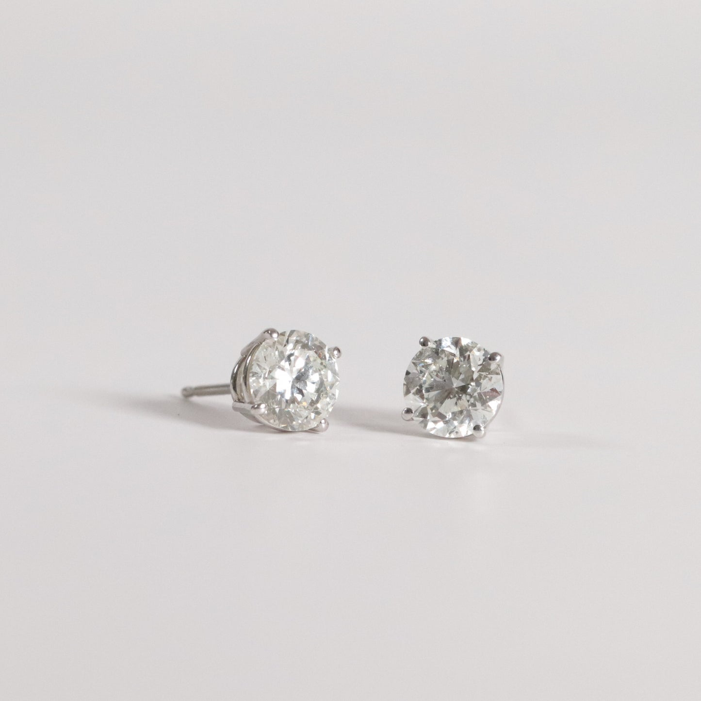 Classic Natural Diamond Studs - 4 Prong