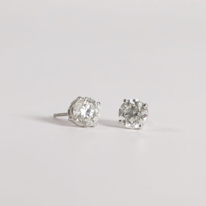 Classic Natural Diamond Studs - 4 Prong