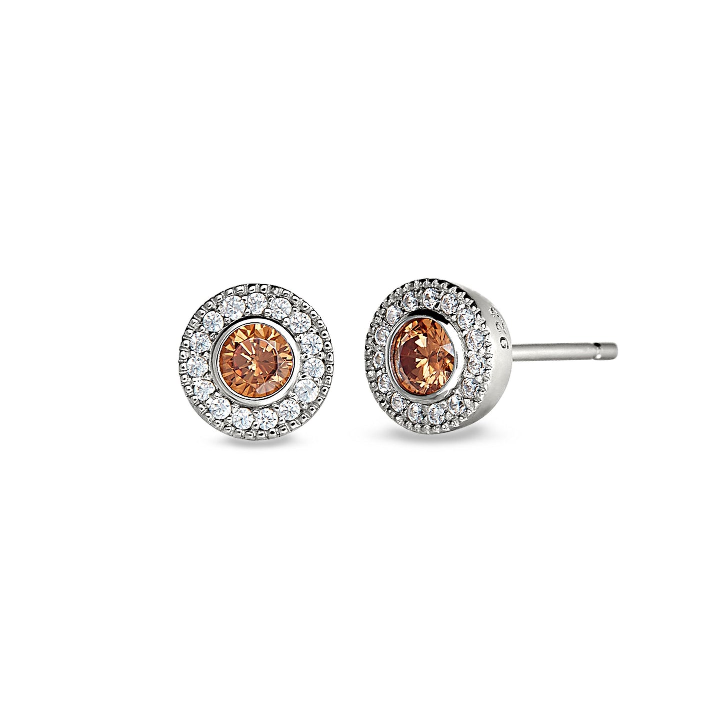 Micro Pavé Studs - Citrine