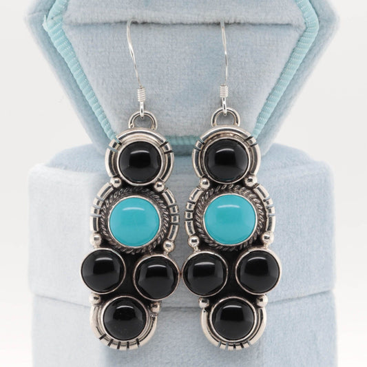 Turquoise + Onyx Earrings