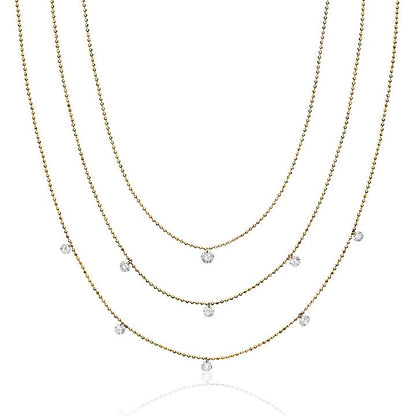 Dashing Diamonds Triple Layer Necklace