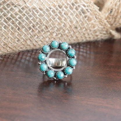 Circle Kingman Turquoise Ring