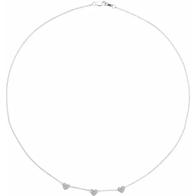 Petite Sterling Silver Engravable Heart Necklace