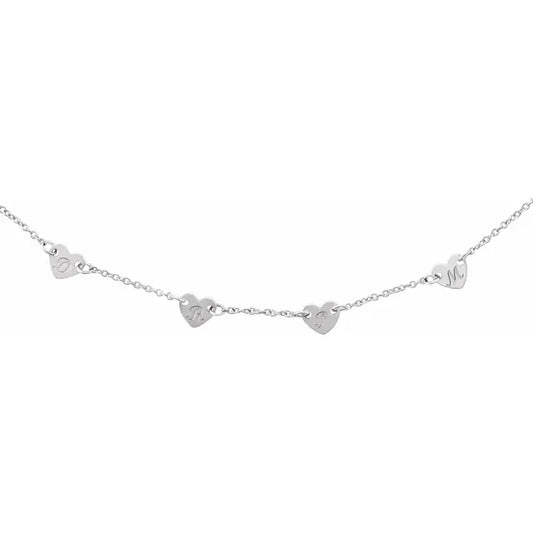 Petite White Gold Engravable Heart Necklace