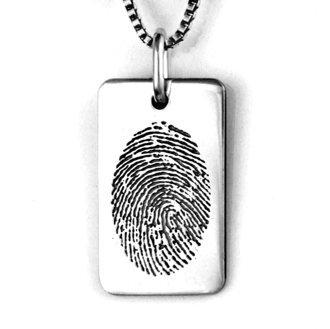 Dog Tag Print Necklace