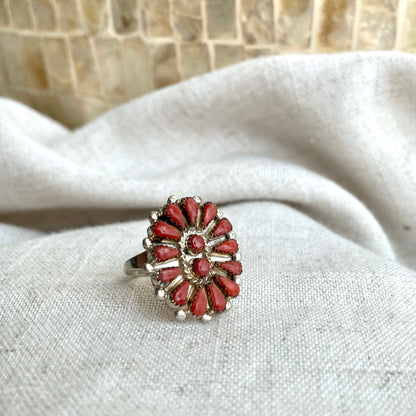 Zuni Coral Ring - Size 6.25