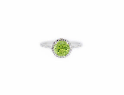 Peridot + Diamond Accent Ring