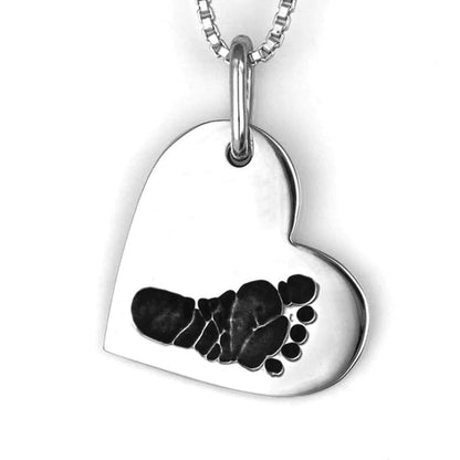 Heart on Side Print Necklace