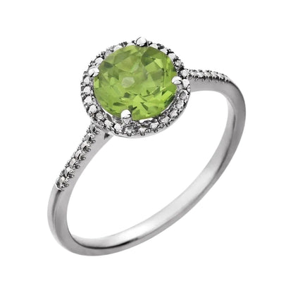 Peridot + Diamond Accent Ring