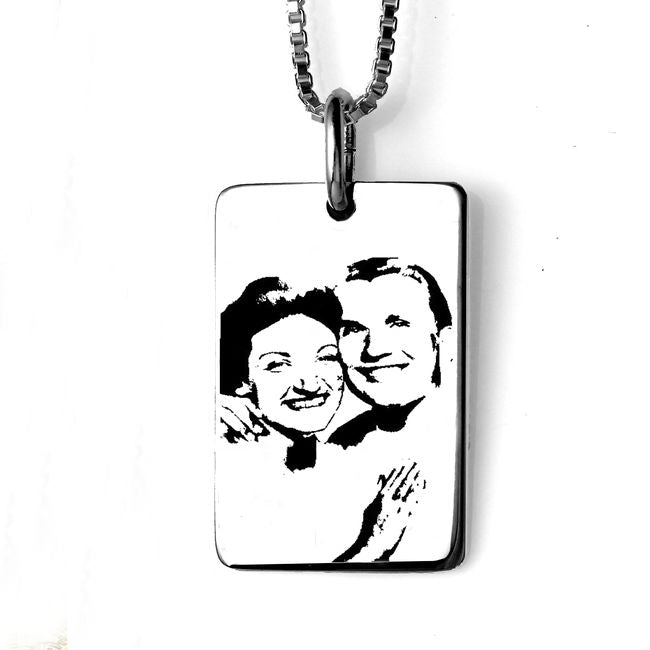 Dog Tag Print Necklace