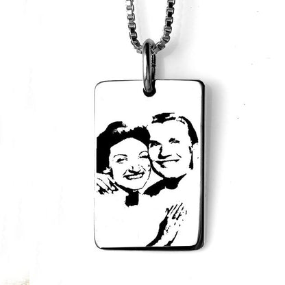 Dog Tag Print Necklace